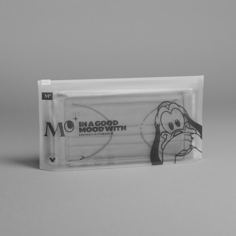 迪士尼4层一次性口罩  - 极简灰 (12 个) - 布鲁托 - 大码 - 口罩 - 其他材质 