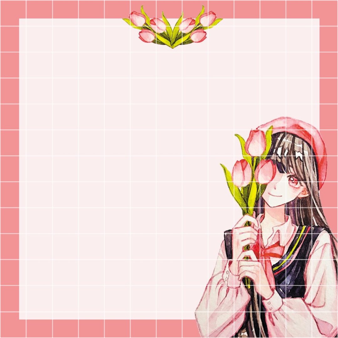 粉色郁金香女孩可爱便利贴 (sena) - 便条纸/标签贴 - 纸 红色