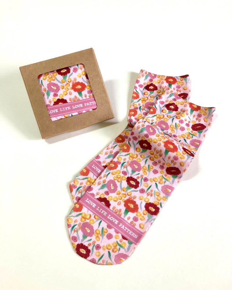 No.11粉 印花夏日薄短袜 - 袜子 - 其他材质 