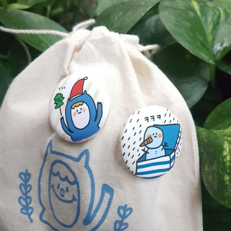 Ning's-(交换礼物组)束口袋+两款徽章 - 徽章/别针 - 纸 