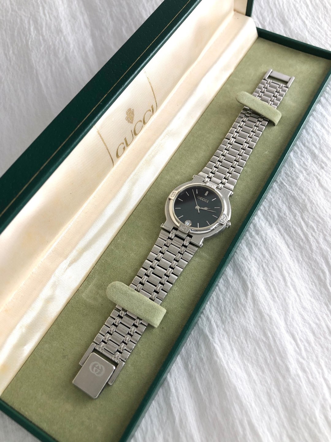 【日本直送 名牌中古包】GUCCI 古驰 腕表 银色 Logo 不锈钢 9100M vintage 古董 yp7h4d - 女表 - 不锈钢 银色