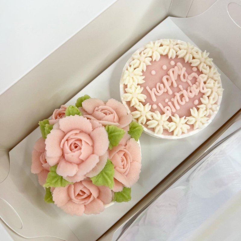 限自取 需预订 巴克叔叔 双入杯子玫瑰挤花 宠物蛋糕 狗狗蛋糕 - 零食/点心 - 新鲜食材 粉红色