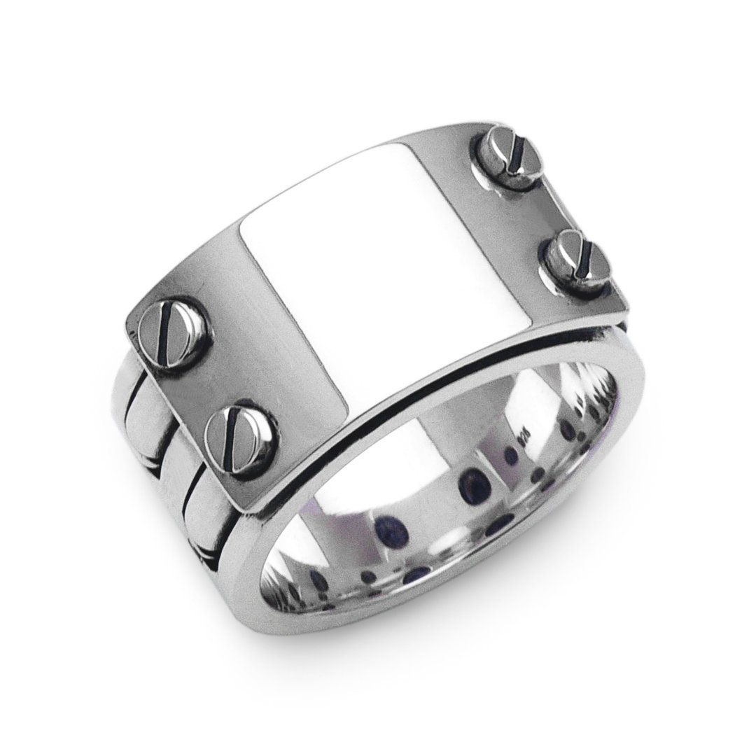 925 silver ring men,simple,biker fashion,present for him,made in japan,fc49 - 戒指 - 纯银 银色