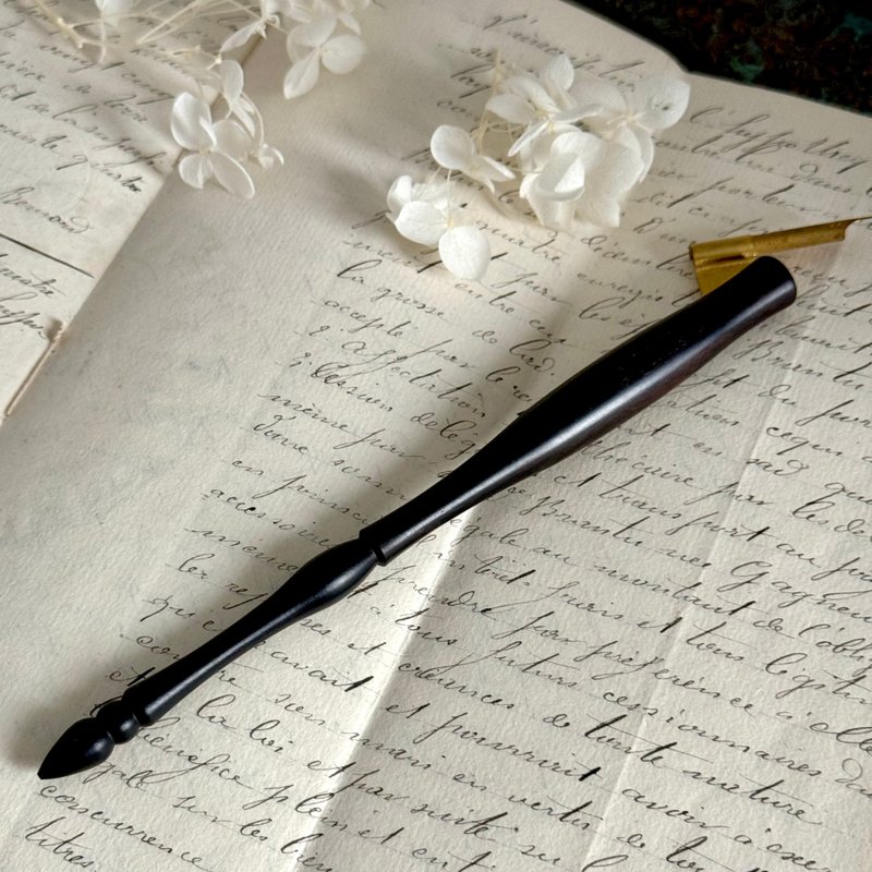 40552-优雅BRAUSE 木质斜角沾水笔含一笔尖 - 蘸水笔 - 木头 