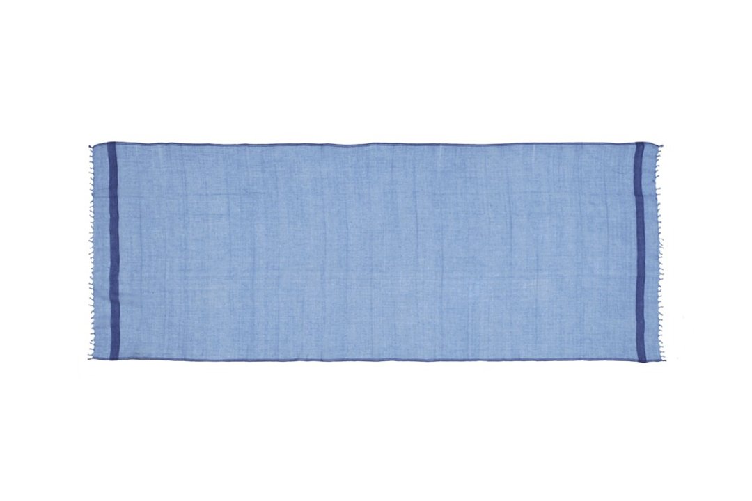 MOISMONT N409 - DOUTCH BLUE 纯棉围巾 - 围巾/披肩 - 棉．麻 