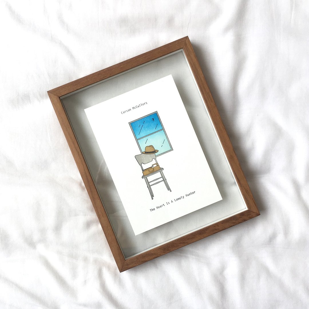 The Heart is A Lonely Hunter : Limited Edition Letterpress Card with FRAME - 卡片/明信片 - 纸 白色