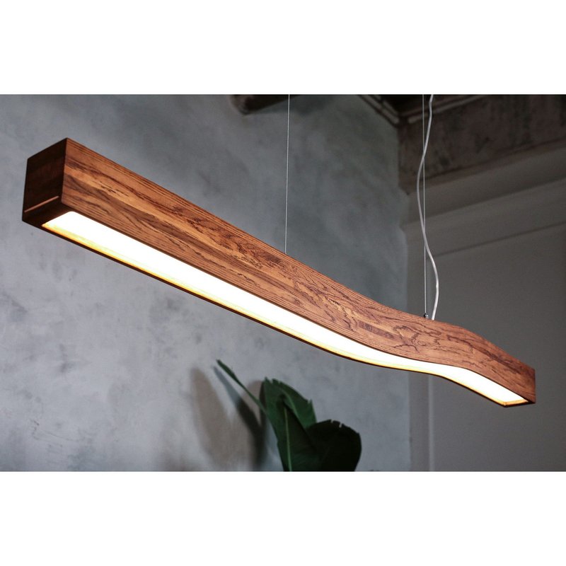 线性吊灯, 吊坠吊灯, 木质吊灯, 现代吊灯 - 灯具/灯饰 - 木头 