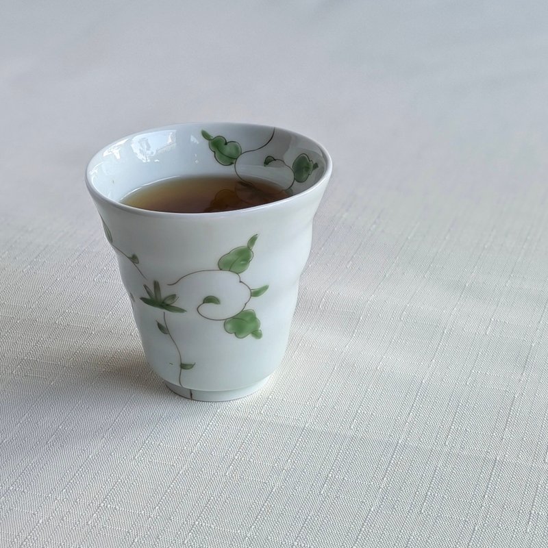 锦唐草六兵卫茶杯 - 碗 - 陶 白色