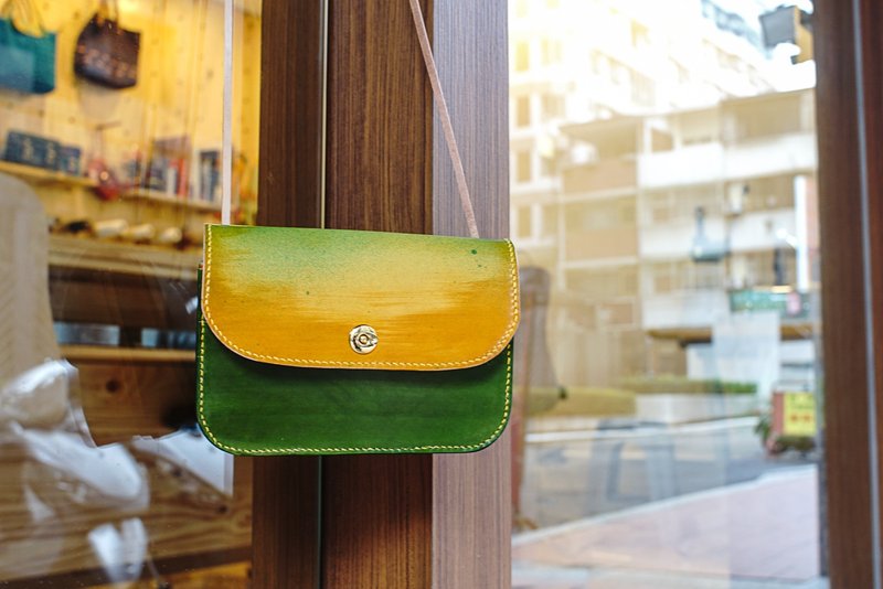 散步小背包- 真皮侧背包(刷色染) - 侧背包/斜挎包 - 真皮 绿色