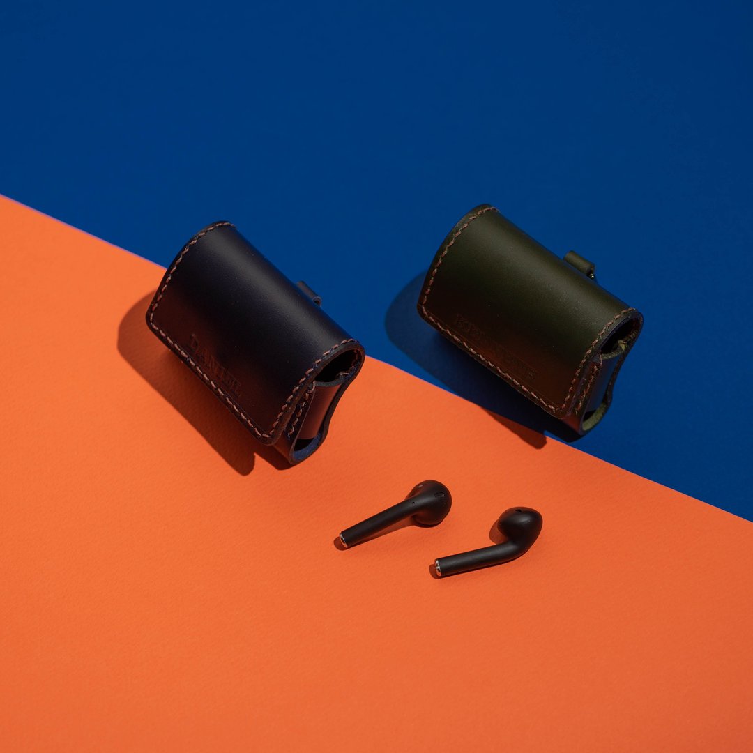 Personalised Embossed Leather AirPods Pro Case - 其他 - 真皮 绿色