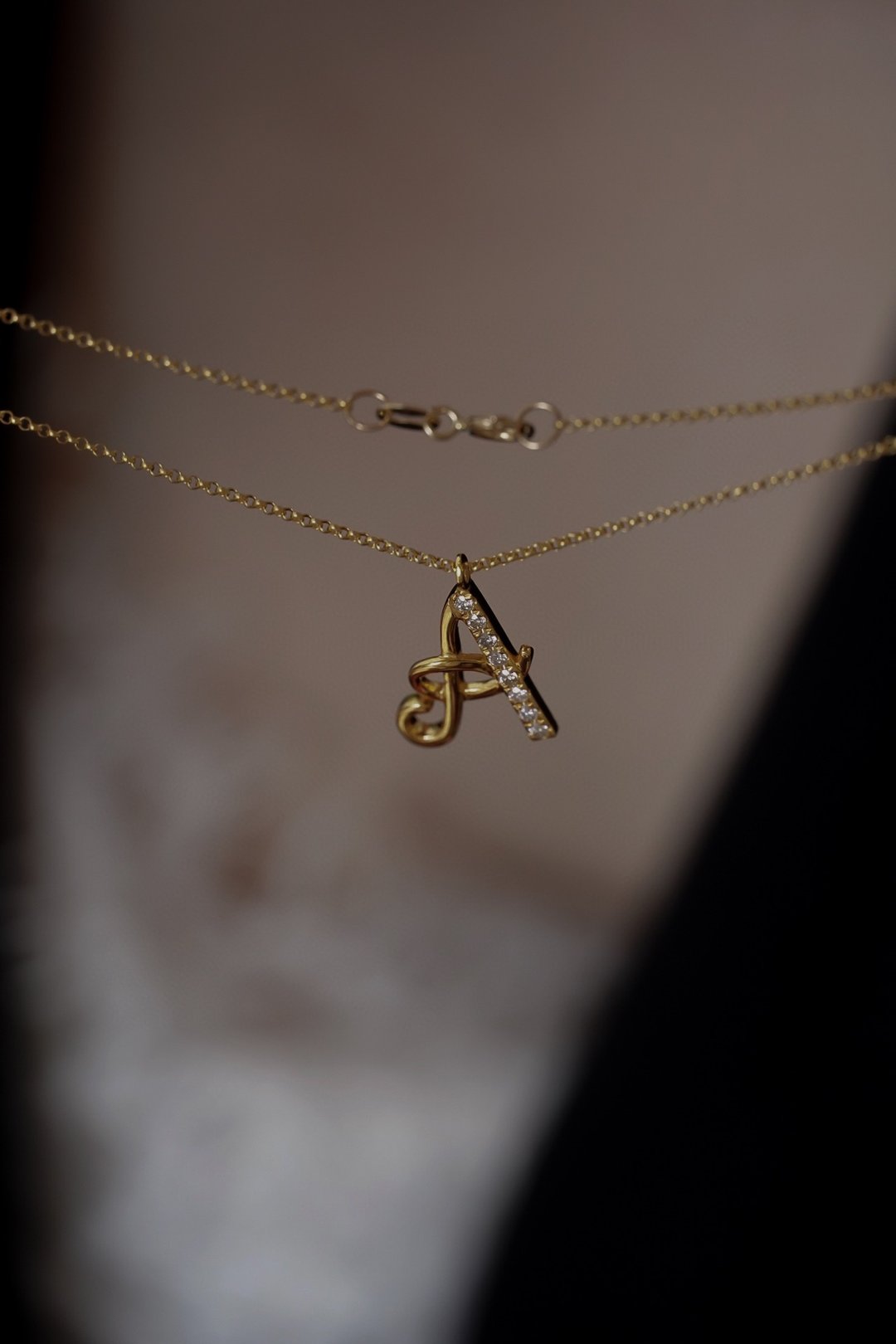 字母项链刚玉红宝石手链手作轻珠宝钻石 18k 金蓝宝石项链 - 项链 - 宝石 金色
