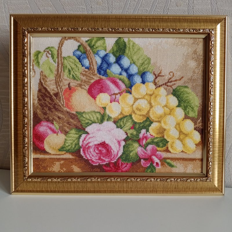 手工静物墙画、手工十字绣艺术品、礼品、家居装饰 - 墙贴/壁贴 - 棉．麻 多色