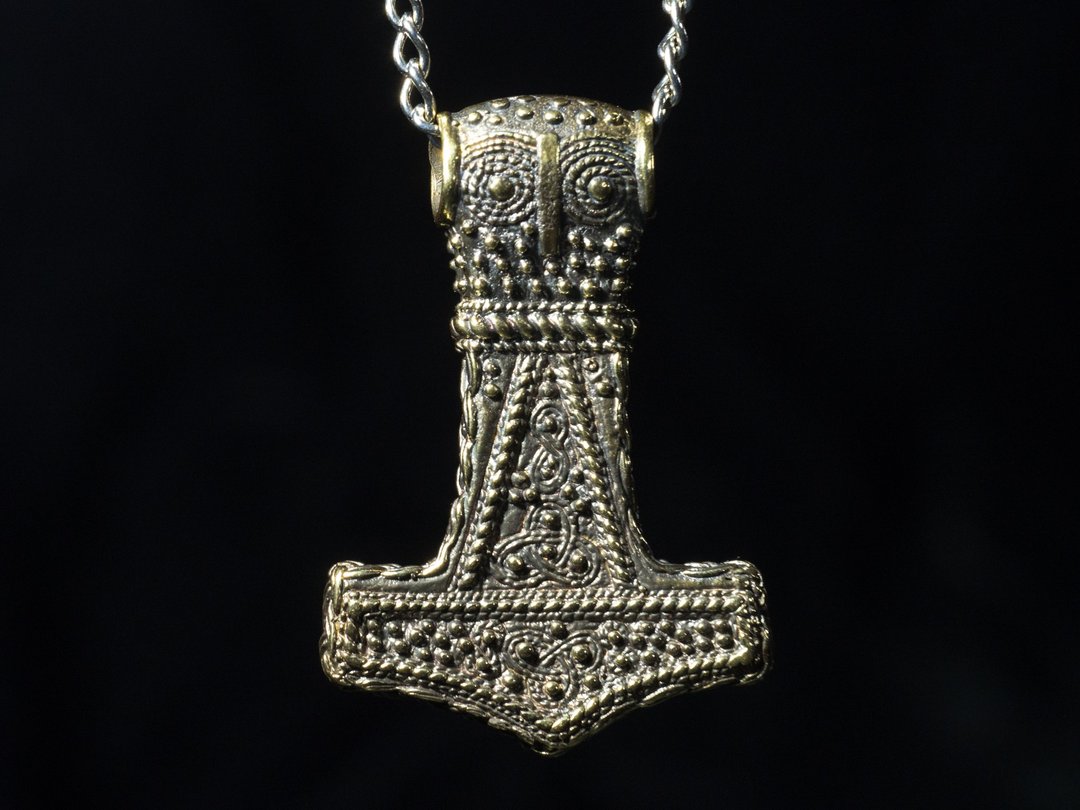 Thors Hammer Bredsatra Mjolnir Pendant. Thor pendant pagan amulet. Vikings Thor - 项链 - 其他材质 