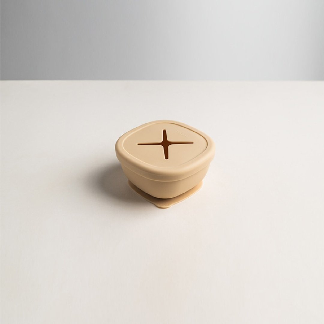 【hegen】成长餐桌儿童学习餐具|点心碗 - 儿童餐具/餐盘 - 硅胶 橘色