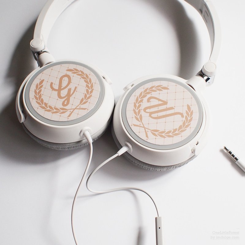 自订小麦圈- 客制有线耳机， 自订initial，自订字母，情侣客制， 新品限时优惠 - 耳机 - 塑料 咖啡色