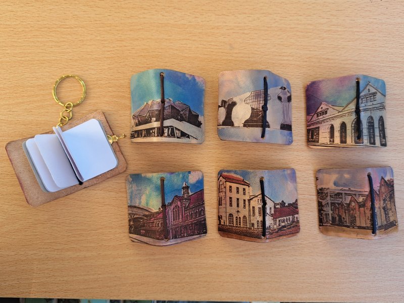 【征件】材料包 l 植鞣革迷你书吊饰 l NFC 感应 - 皮件 - 真皮 卡其色