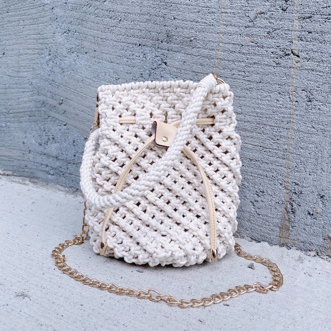 Macrame水桶包2way【Macrame Bag】 - 束口袋双肩包 - 棉 