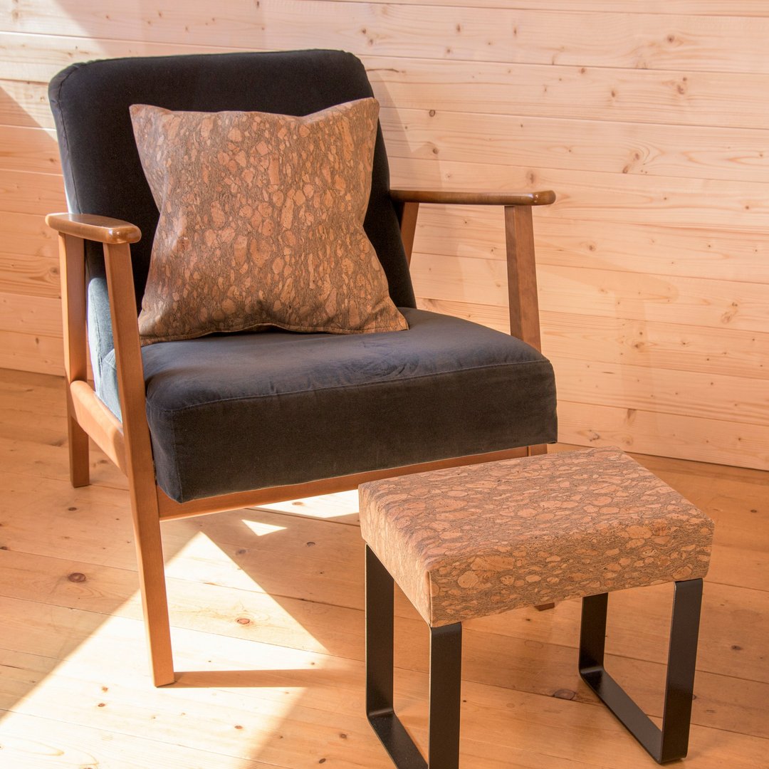 软木皮革脚凳与抱枕套 (Emerald) - 椅子/沙发 - 环保材料 咖啡色