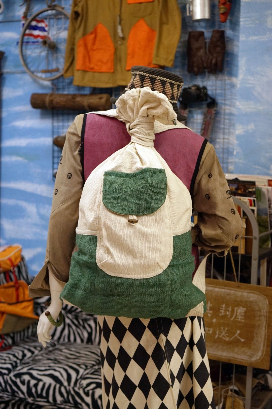 EARTH.er  │大麻布苏联束口包 (绿色) ● Hemp Soviet Backpack (Green)│ :: 香港原创设计品牌 :: - 束口袋双肩包 - 棉 绿色