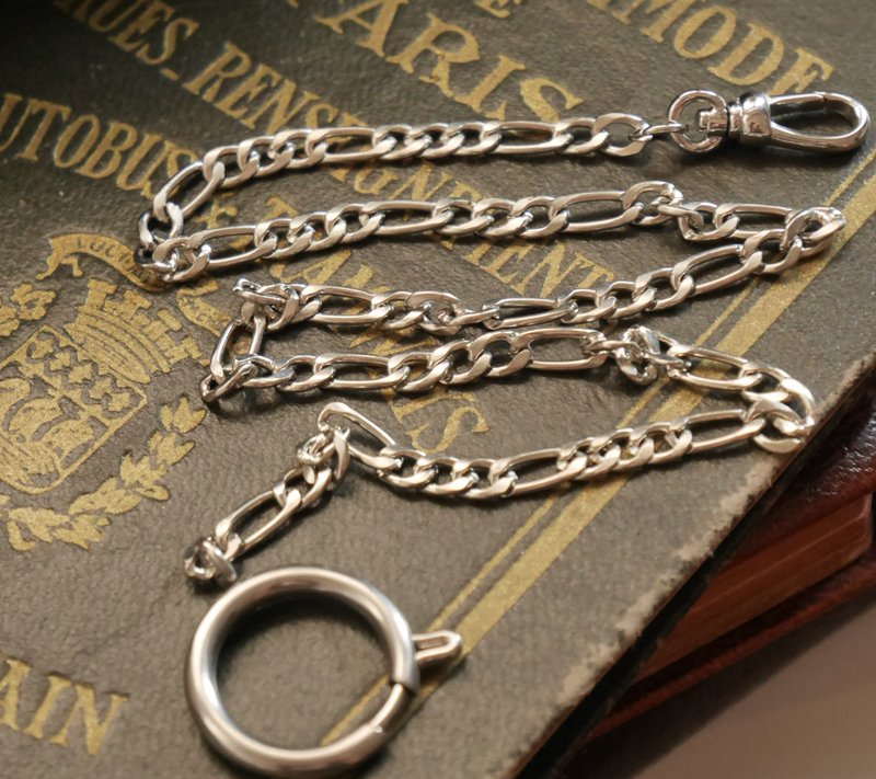 复古法国银色怀表链 手链 项链 N835 - 表带 - 其他金属 银色