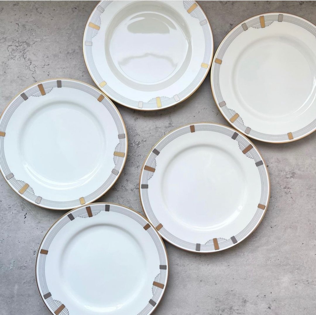 中古美品 全新保存品 Christian Dior 碟子 餐盘 陶瓷餐具 古董 - 盘子/餐盘/盘架 - 瓷 白色