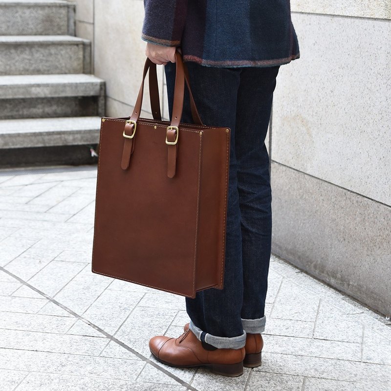 日本职人手作皮革商务用纸袋托特包 T-16 - 共5色 - 手提包/手提袋 - 其他材质 多色