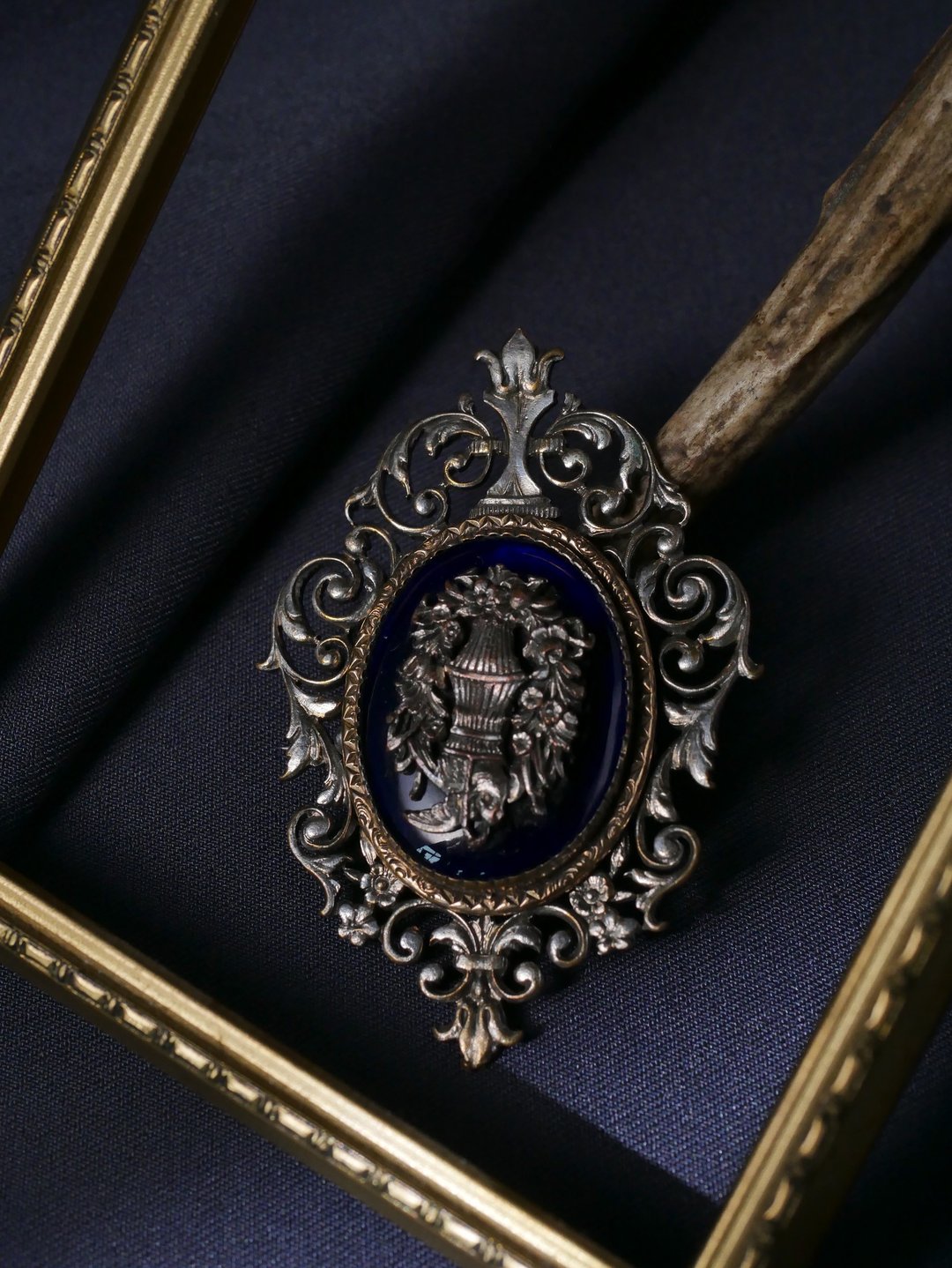 1860-1880s 法国 大型苍穹胸针 - 胸针 - 其他金属 蓝色