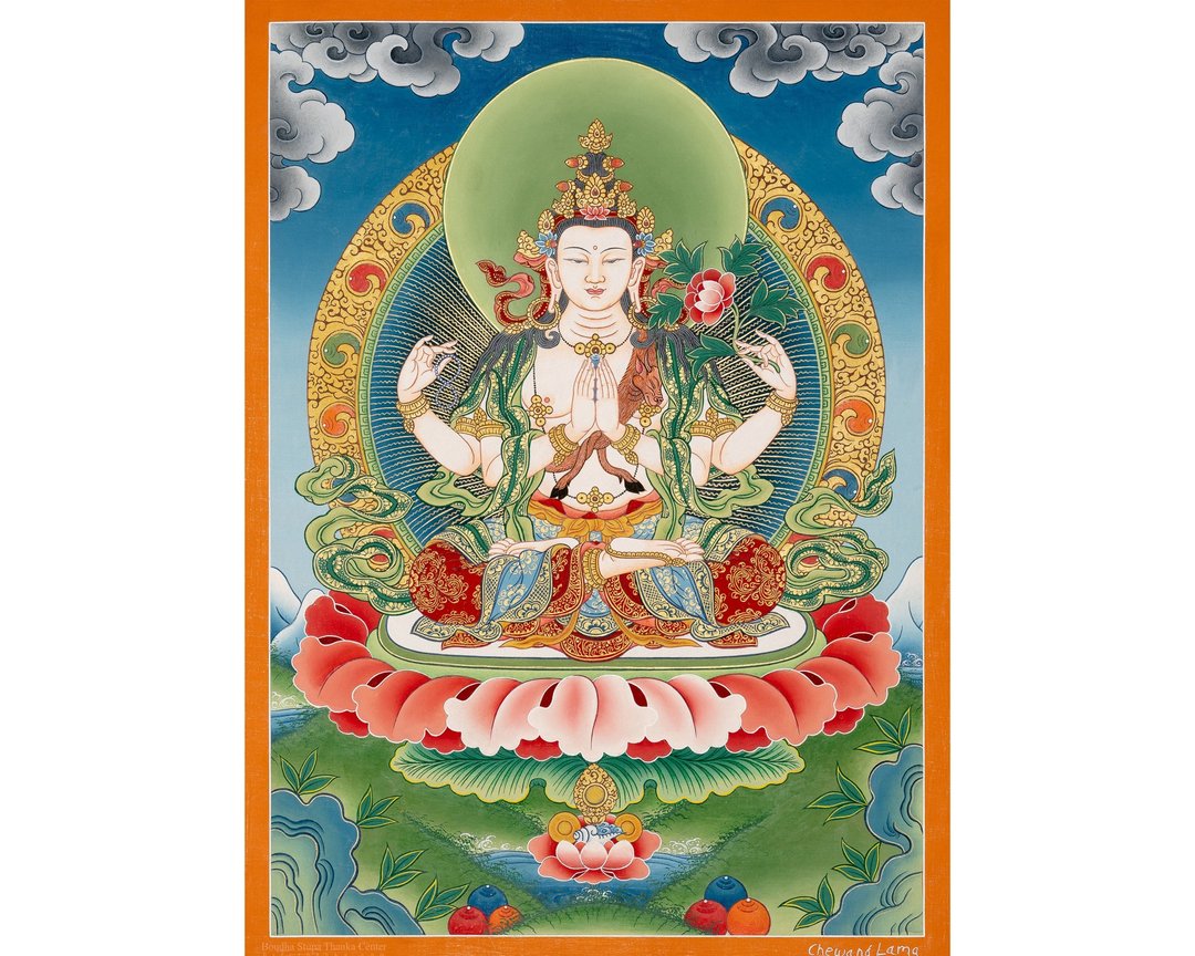 简体中文  手绘西藏观音唐卡画 - 墙贴/壁贴 - 其他材质 多色
