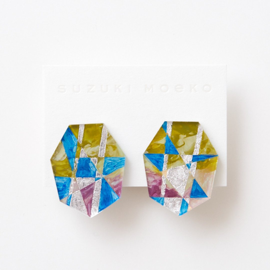 earrings (夾式) - 耳环/耳夹 - 压克力 蓝色
