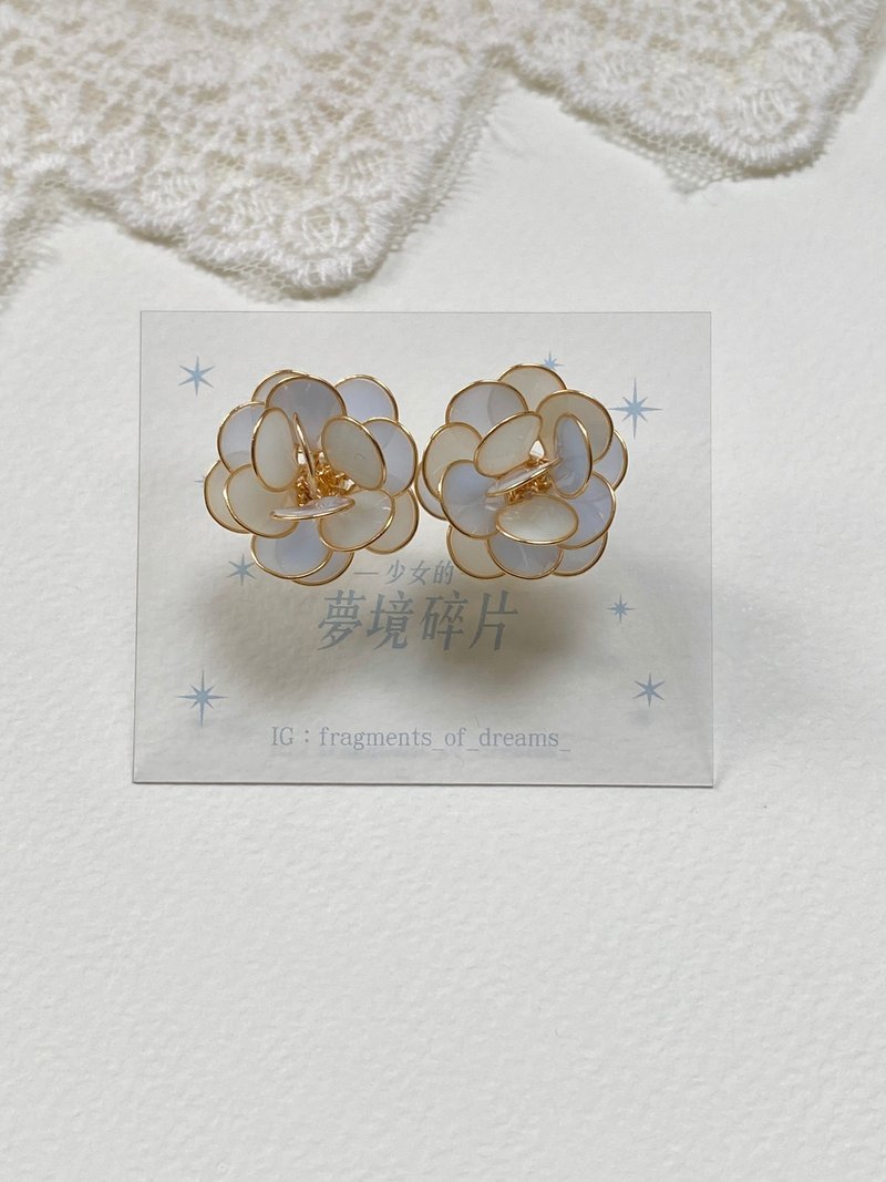 现货 梦境结晶 清晨薄雾 | 耳环 可改 夹式耳环 - 耳环/耳夹 - 树脂 蓝色