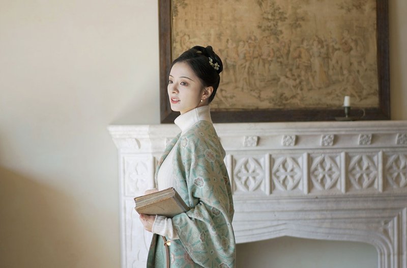 新中式复古 八达晕双面仿羊绒 双面汉服披肩 - 围巾/披肩 - 其他材质 多色