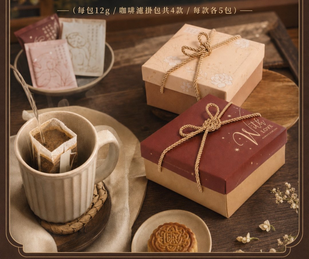 庆中秋  - 精品咖啡滤挂式咖啡礼盒 20 入 - 2026 彩绘中秋礼盒 - 咖啡 - 其他材质 