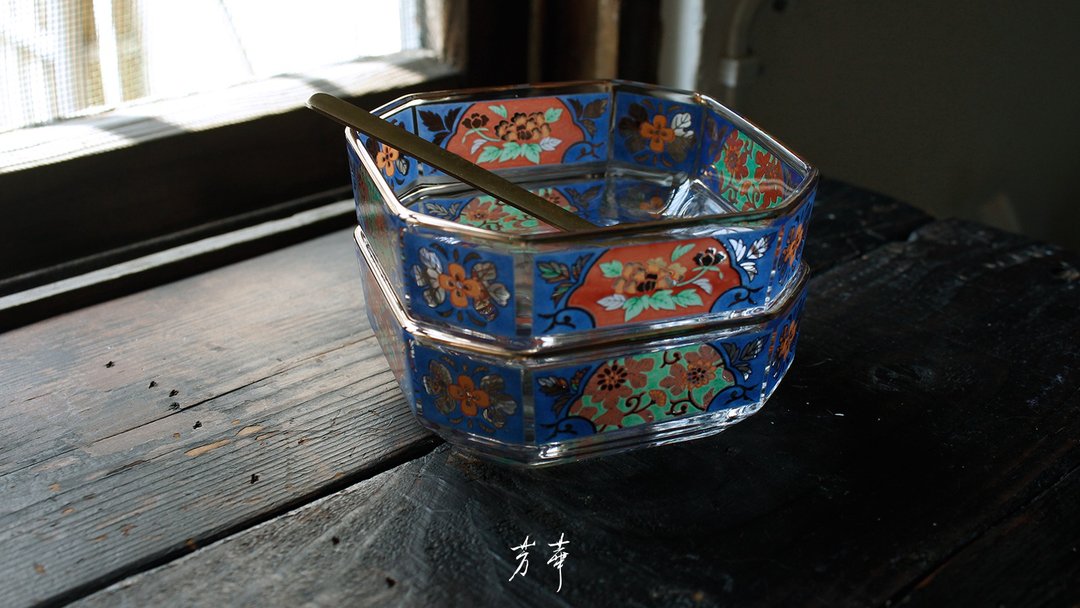 日本制彩绘玻璃小钵 - 盘子/餐盘/盘架 - 玻璃 