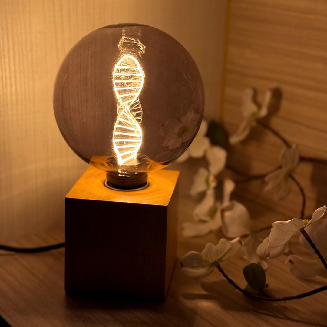 【居家布置】Mirage 烟熏色 DNA 夜灯㇑方形木质灯座㇑喜光 LED - 灯具/灯饰 - 玻璃 灰色