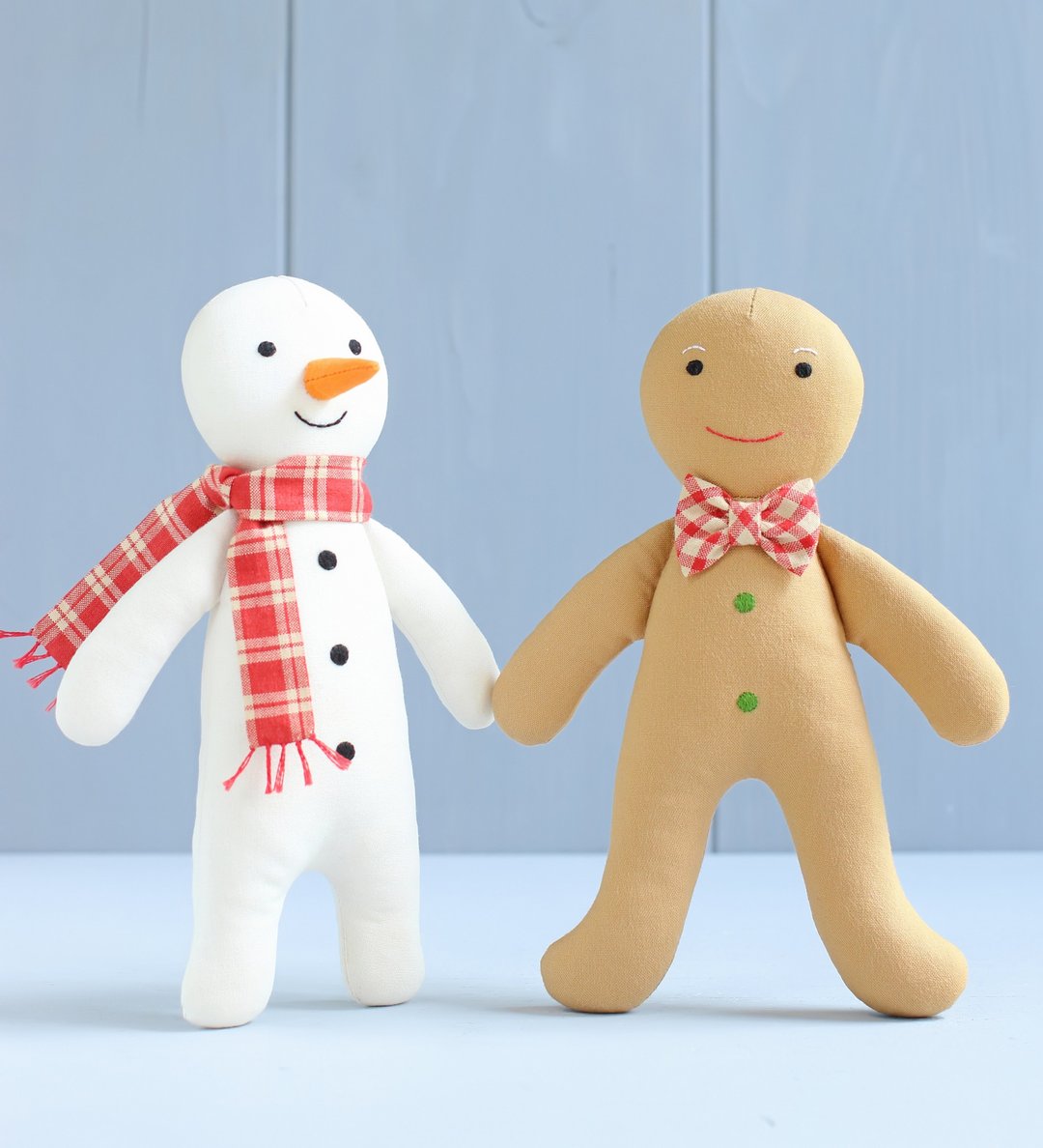 2 PDF Gingerbread Man Doll + Snowman Doll Sewing Patterns Bundles - 手工艺教程/工具书 - 其他材质 