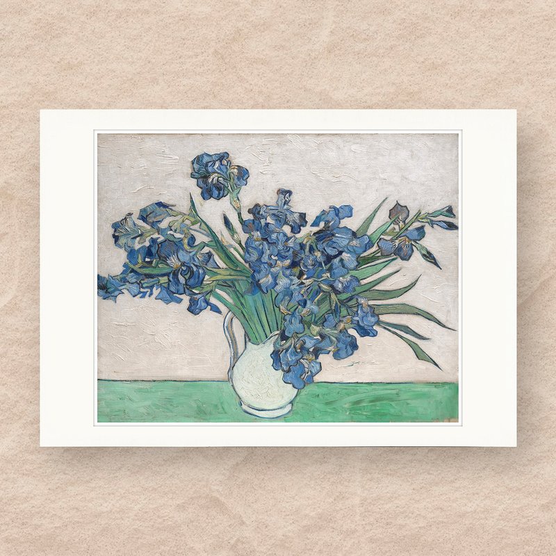 【 艺术画卡 】梵谷・鸢尾花盆 | B4画卡 - 海报/装饰画/版画 - 纸 蓝色