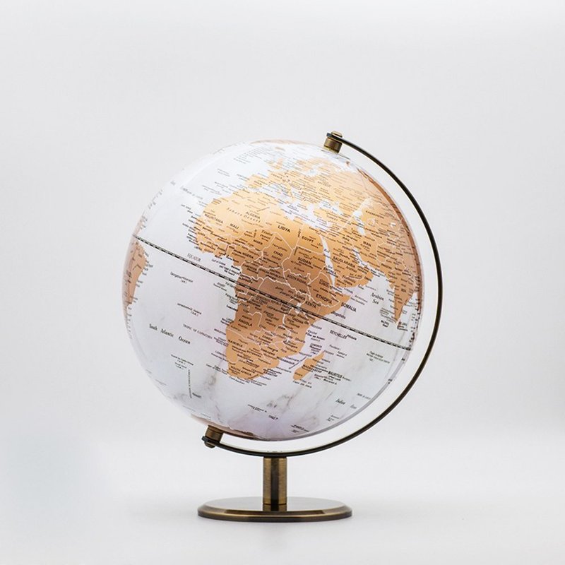 Skyglobe 10 寸白海金陆地大理石地球仪 (英文版) - 摆饰 - 塑料 白色