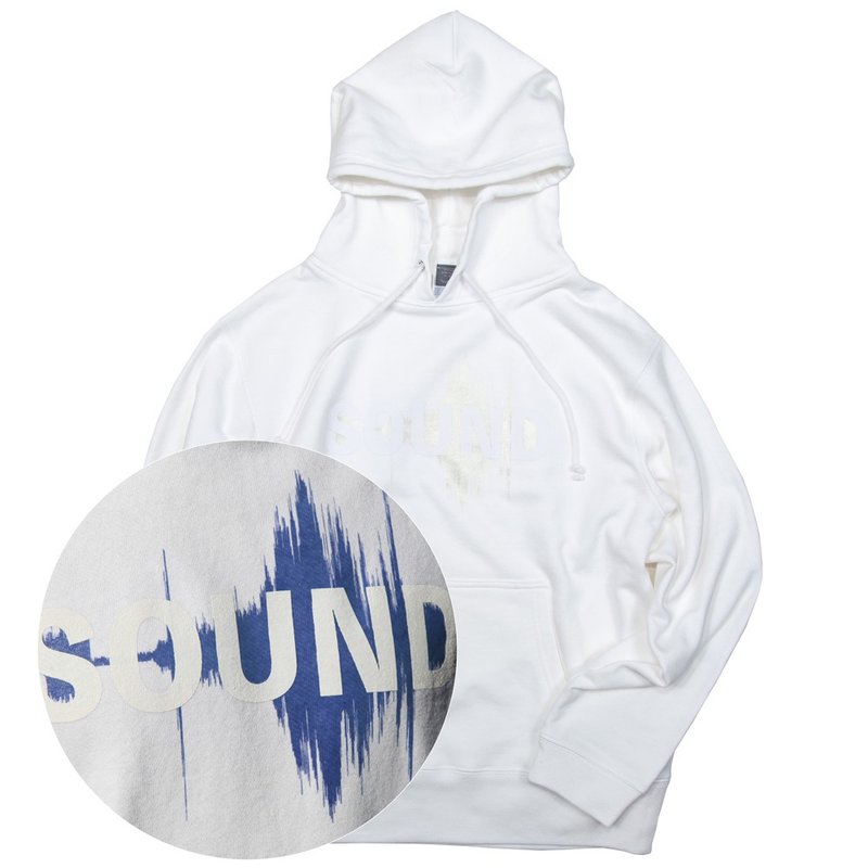 Music SOUND Parker Reacts with light Blue sound file can be seen Unisex S ~ XXL size Tcollector - 中性连帽卫衣/T 恤 - 棉．麻 白色