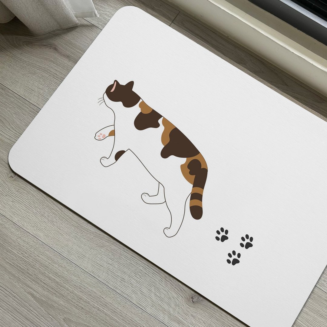 猫猫系列  - 硅藻土地垫(硬式) - 地垫/地毯 - 其他材质 