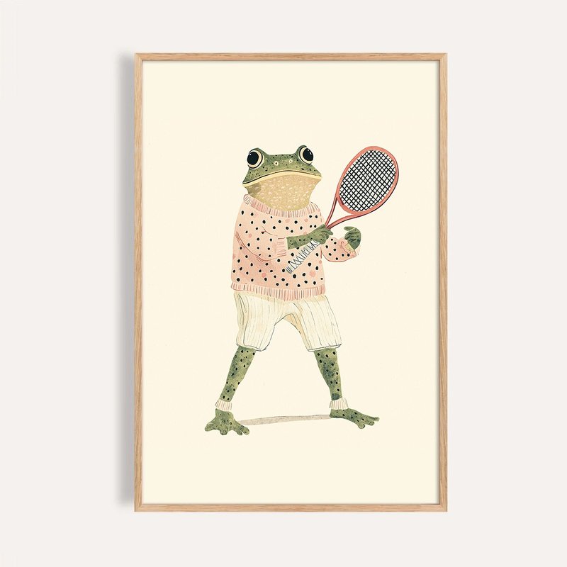 网球蛙先生 Mr Frog at the Match / 童话系列插画挂画 海报 - 海报/装饰画/版画 - 纸 