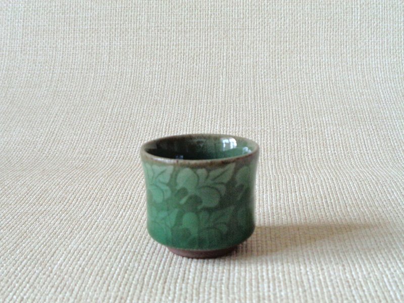 酒器，青瓷嵌叶纹b - 酒杯/酒器 - 陶 绿色