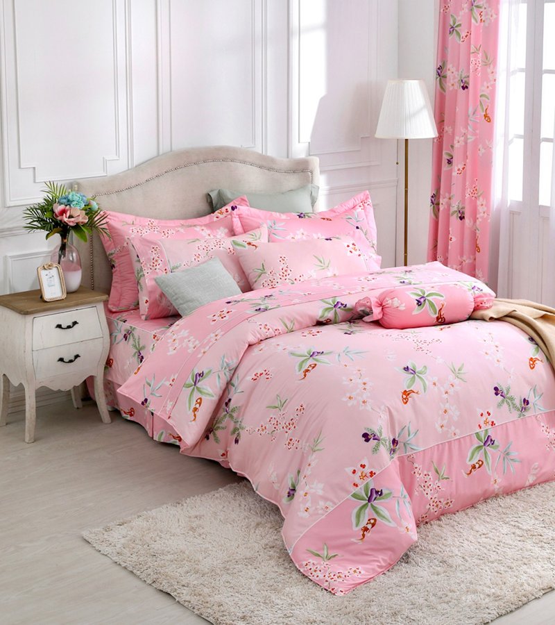 【R889 悠兰自在】100% 40支精梳棉 七件式全套组 - 寝具 - 棉．麻 粉红色