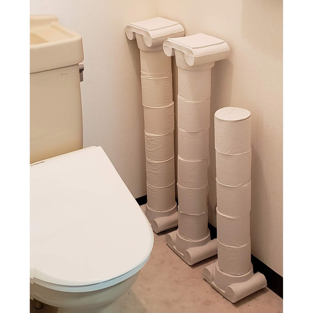 A product that decorates toilet paper like a temple pillar - 卫浴用品 - 纸 白色