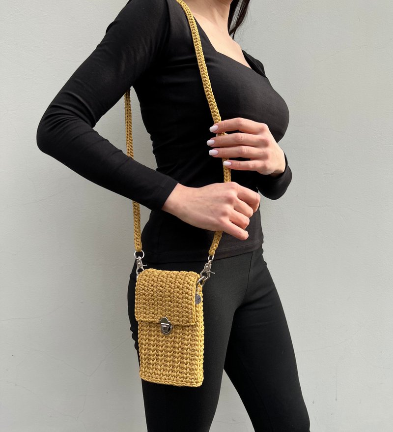 Phone Bag, Summer Crossbody, Backpack, Phone Case, Small Bag - 侧背包/斜挎包 - 聚酯纤维 卡其色