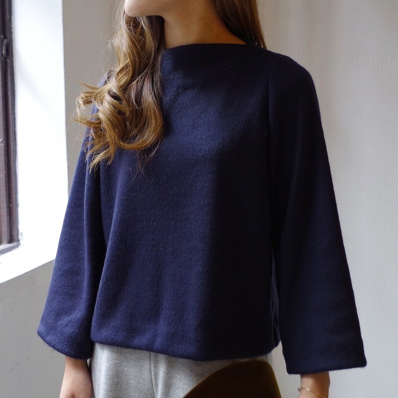 [Made in Japan] Beaver boat neck pullover "navy" size 1 - 女装 T 恤 - 其他材质 橘色