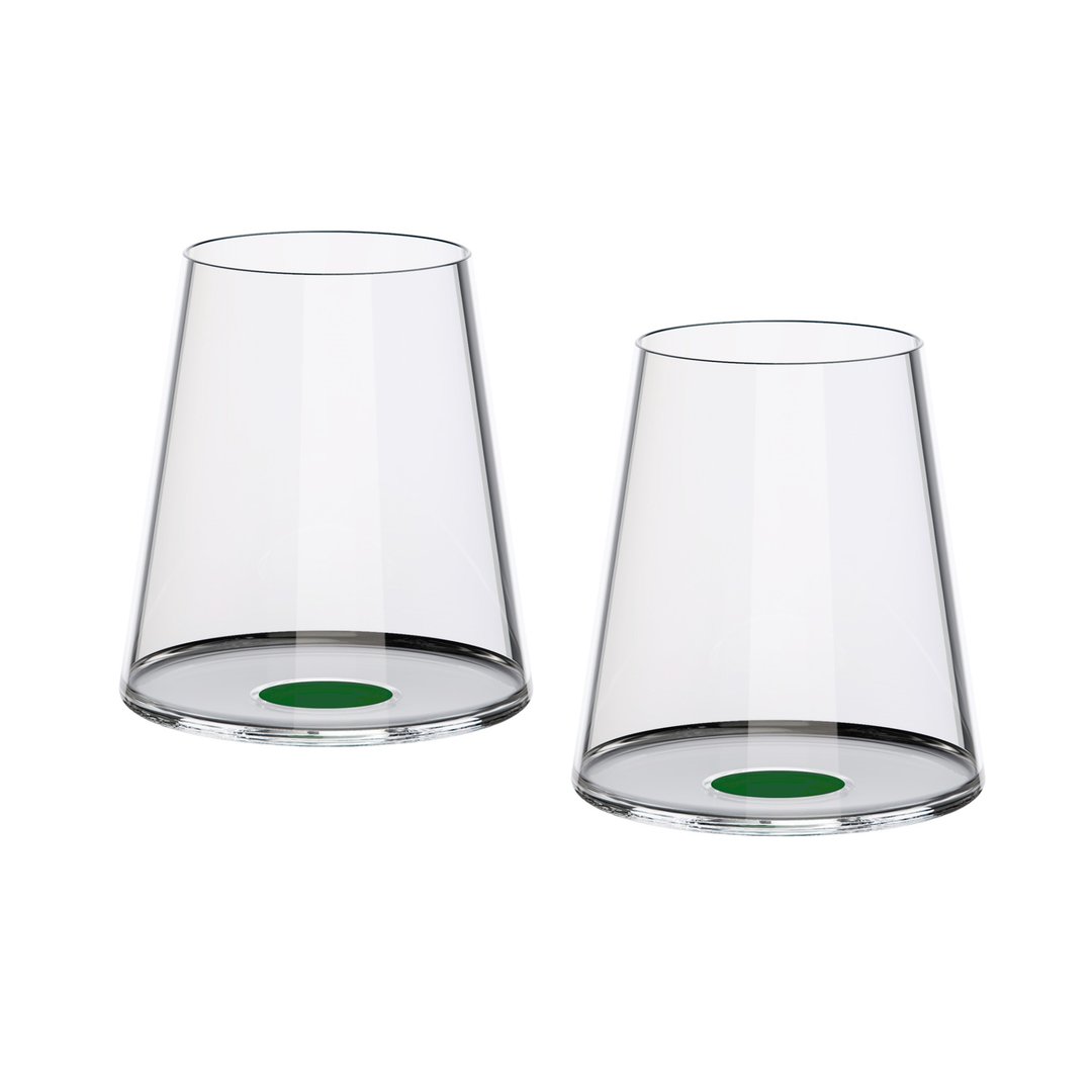 SplitGlass 水晶玻璃红酒杯 - 2 件套装 (绿色) - 酒杯/酒器 - 玻璃 透明