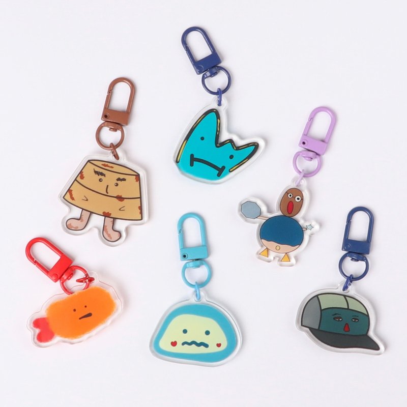 Q图第二弹压克力吊饰钥匙圈 挂钩可挑颜色 - 钥匙链/钥匙包 - 压克力 多色