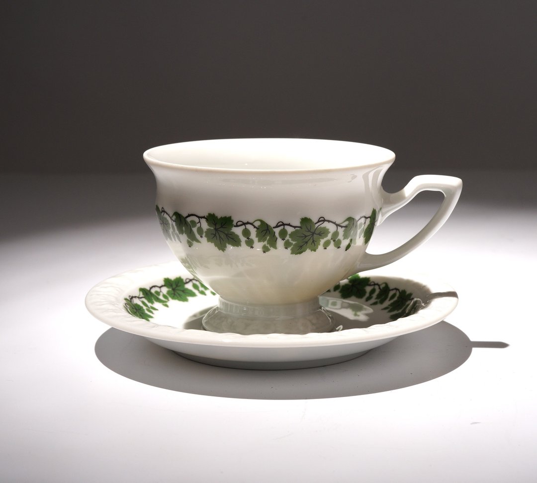 德国罗森泰Rosenthal绿野立体浮雕咖啡/茶杯碟组 - 咖啡杯/马克杯 - 瓷 白色