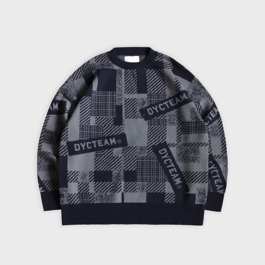 DYCTEAM - D-CODE knitted sweater (dark/blue) - 男装针织衫/毛衣 - 其他材质 蓝色