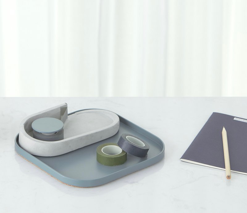 camino LUIS 多功能极简置物收纳文具组 天蓝胶带台 桌上摆饰 - 收纳用品 - 水泥 多色